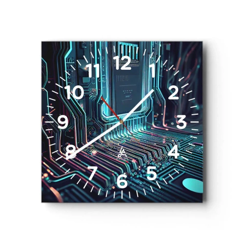 Wall clock - Clock on glass - I Was Just Thinking… - 30x30 cm