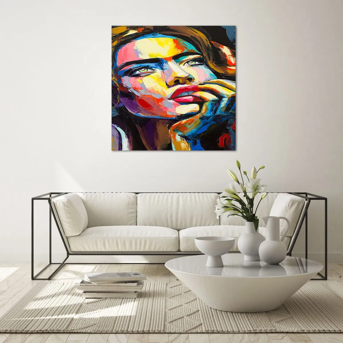 Glass picture - Dreams Like Birds Flying in the Sky - 30x30 cm
