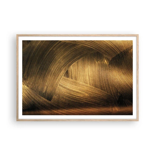 Poster in light oak frame - In a Golden Labirynth - 100x70 cm