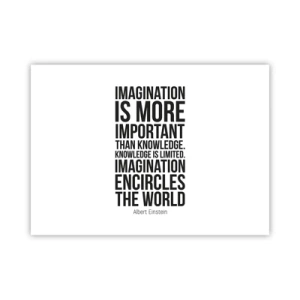 Poster - Einstein about Power of Imagination - 70x50 cm