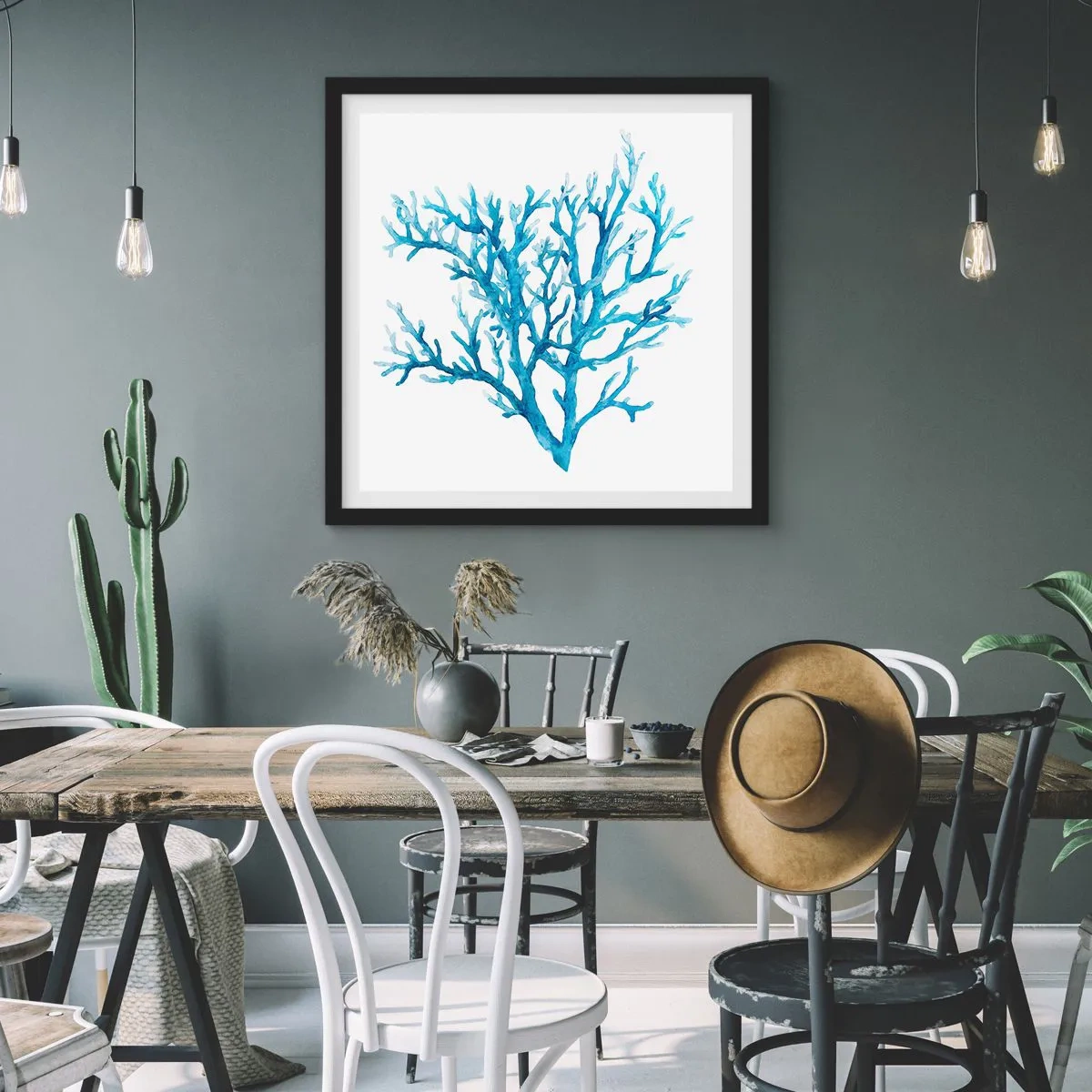 Poster in black frame - Sea Filigree - 30x30 cm