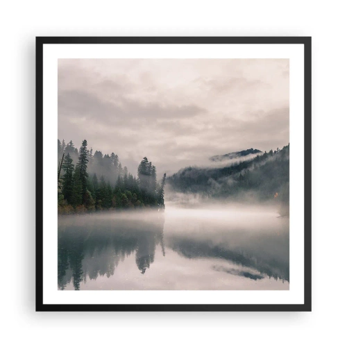 Poster in black frame - Musing in the Fog - 60x60 cm