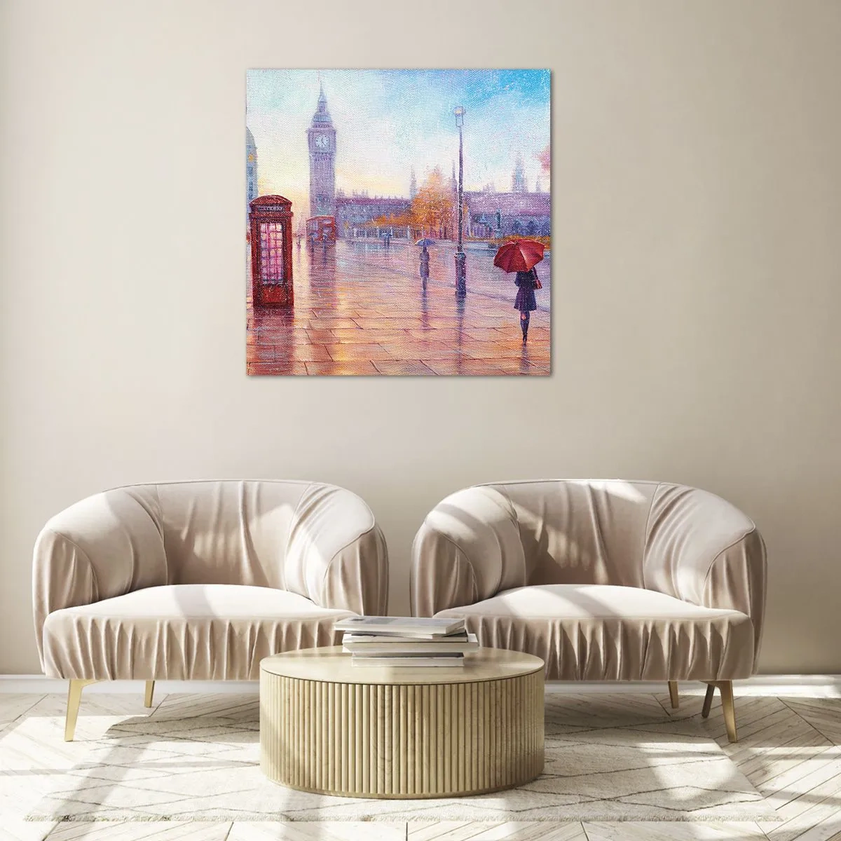 Glass picture - London Autumn Day - 70x70 cm