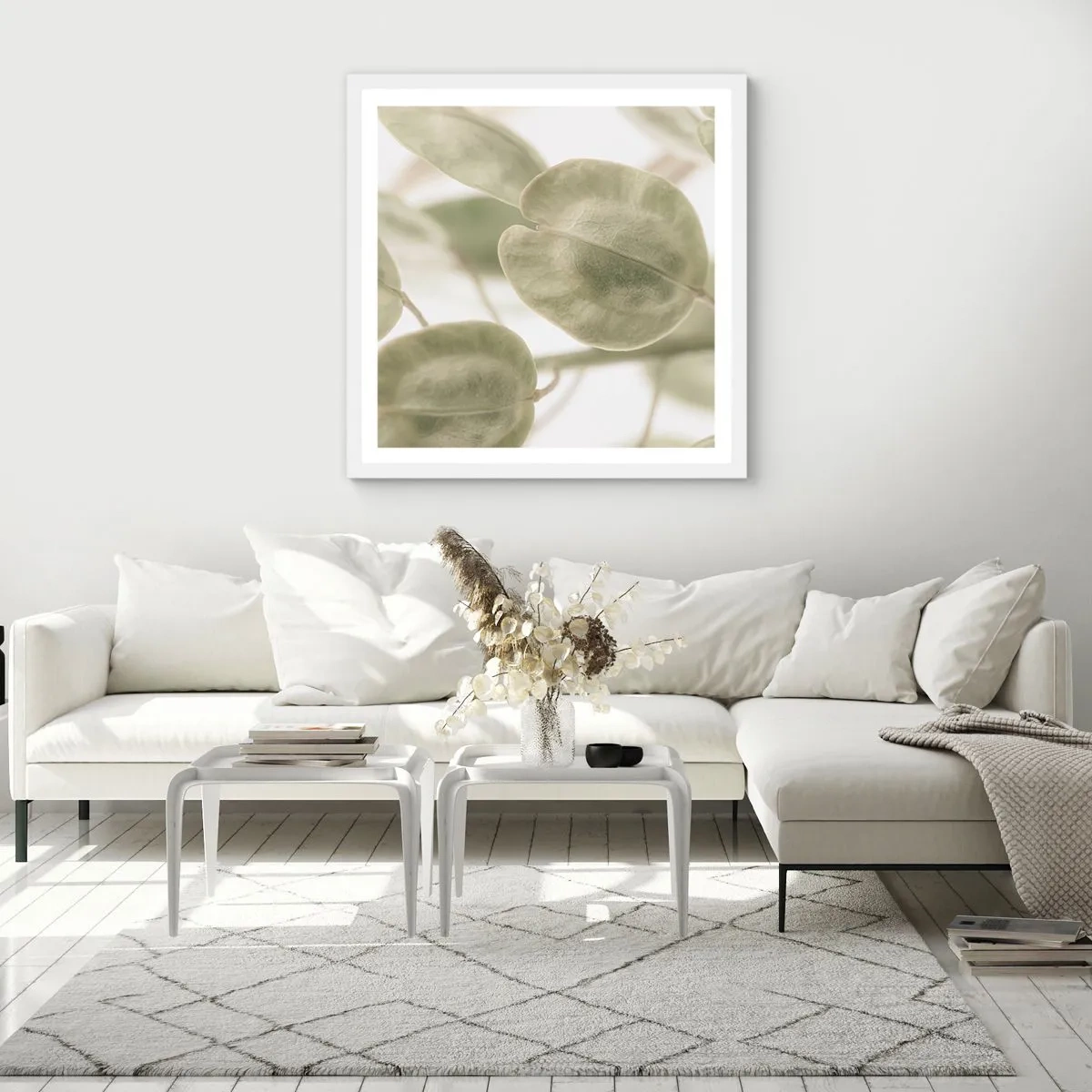 Poster in white frmae - In the Beginning There Were Leaves… - 60x60 cm