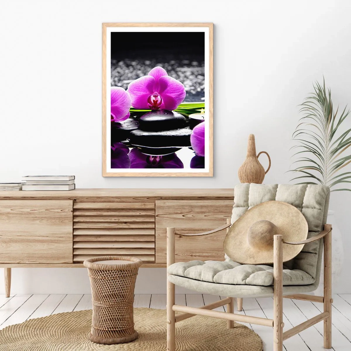 Poster in light oak frame - Drowning in Peace and Quiet - 50x70 cm