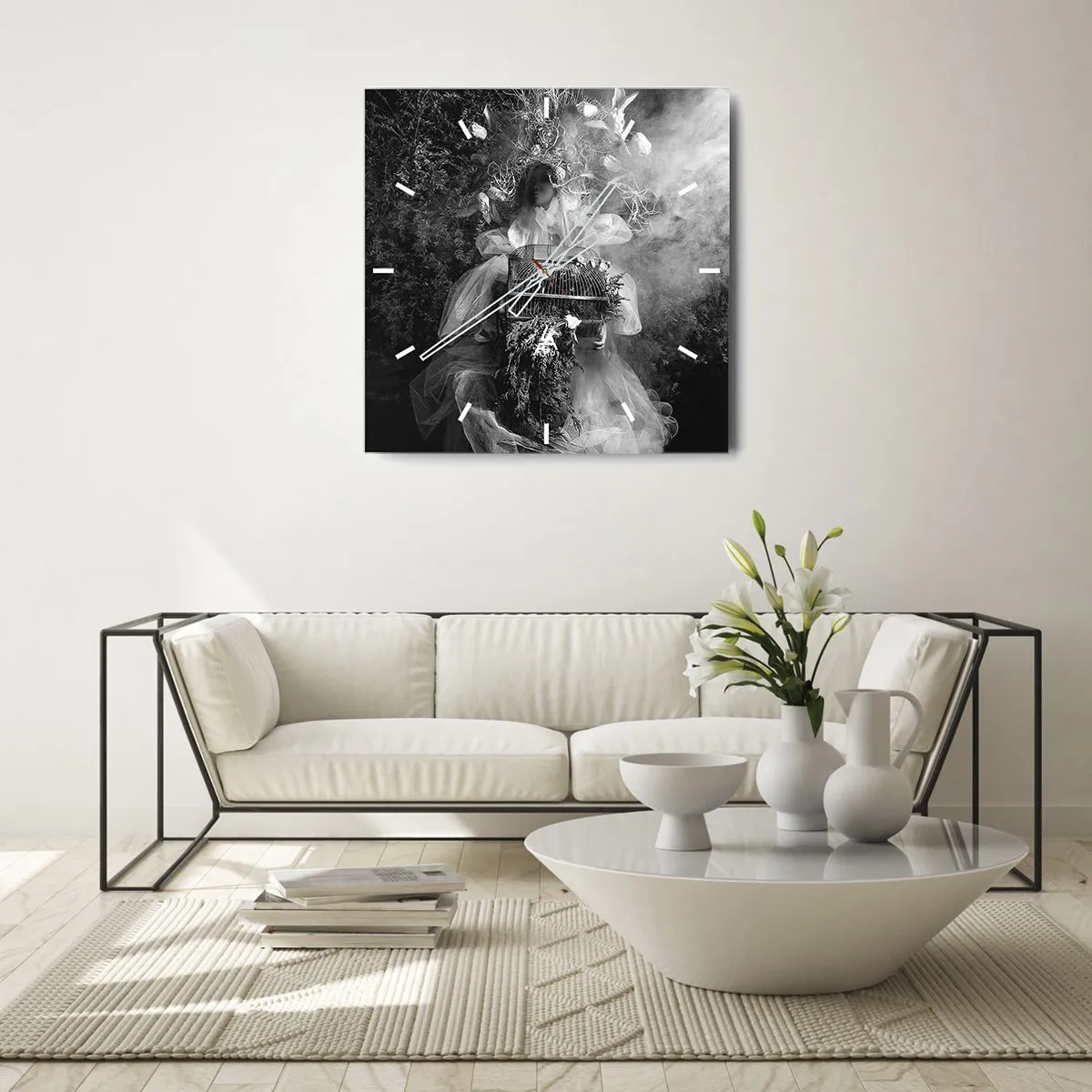 Wall clock - Clock on glass - Mother Nature - 30x30 cm