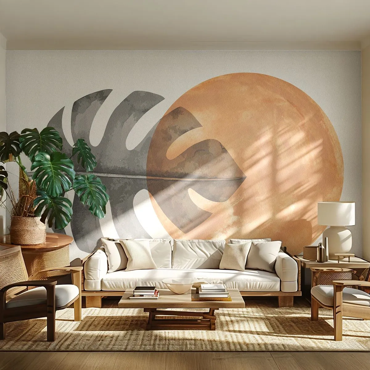 Photo Wallpaper Premium Canvas - Always the Sun - Leaf, Sun, Boho - 150x105 cm