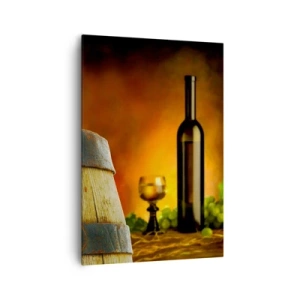Canvas picture - Still Life with a Bottle of Wine and a Bunch of Grapes - 70x100 cm
