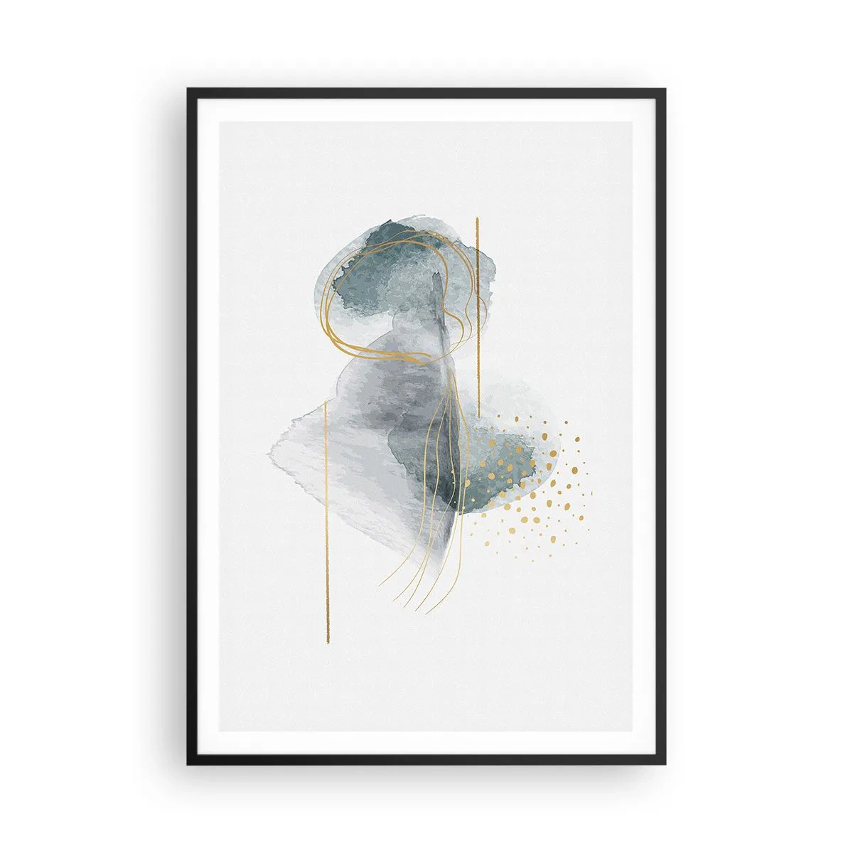 Poster in black frame - On the Relationships of Grey and Gold - 70x100 cm