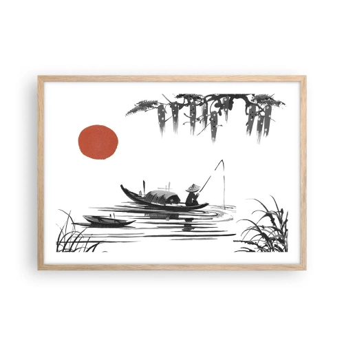 Poster in light oak frame - Asian Afternoon - 70x50 cm