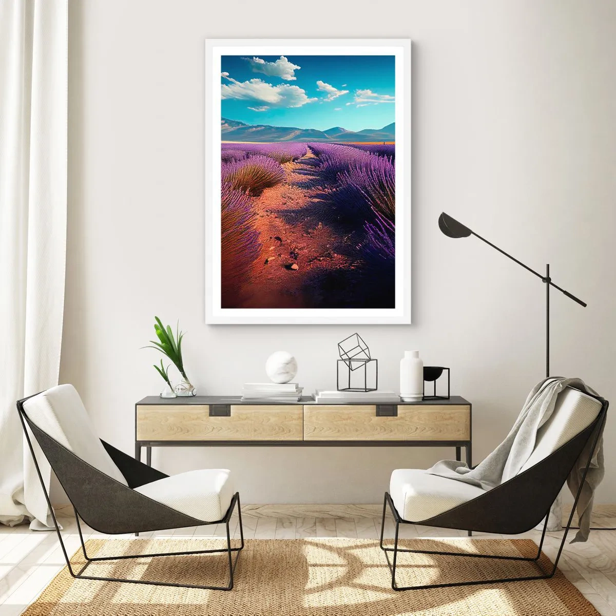 Poster in white frmae - Fragrant Fields - 50x70 cm
