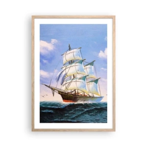 Poster in light oak frame - Proudly with Wind - 50x70 cm
