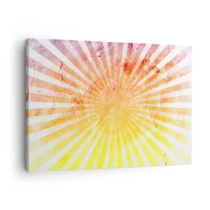 Canvas picture - Rays of sunshine in shades of orange and yellow - 70x50cm - Sunrises and Sunsets - Modern wall decoration for the living room and bedroom ARTTOR