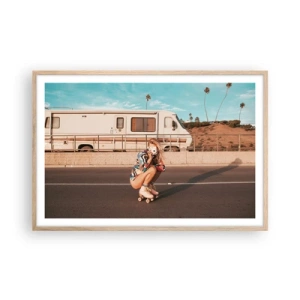 Poster in light oak frame - Smile, Please! - 91x61 cm