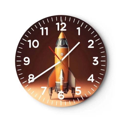 Wall clock - Clock on glass - It Starts with a Dream - 40x40 cm