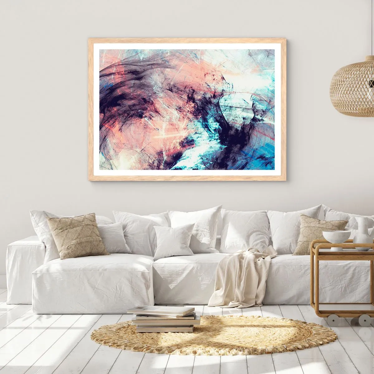 Poster in light oak frame - Feel the Wind - 100x70 cm