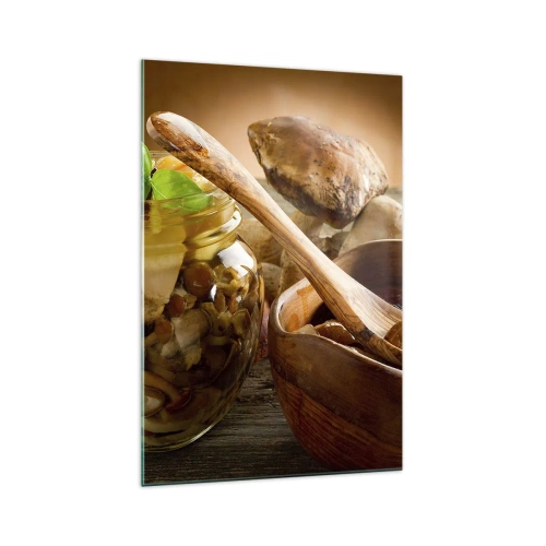 Glass picture - Boletus Fresh or Salted: Flavour of Autumn - 70x100 cm