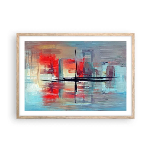 Poster in light oak frame - Landscape in a foreign Dimension - 70x50 cm