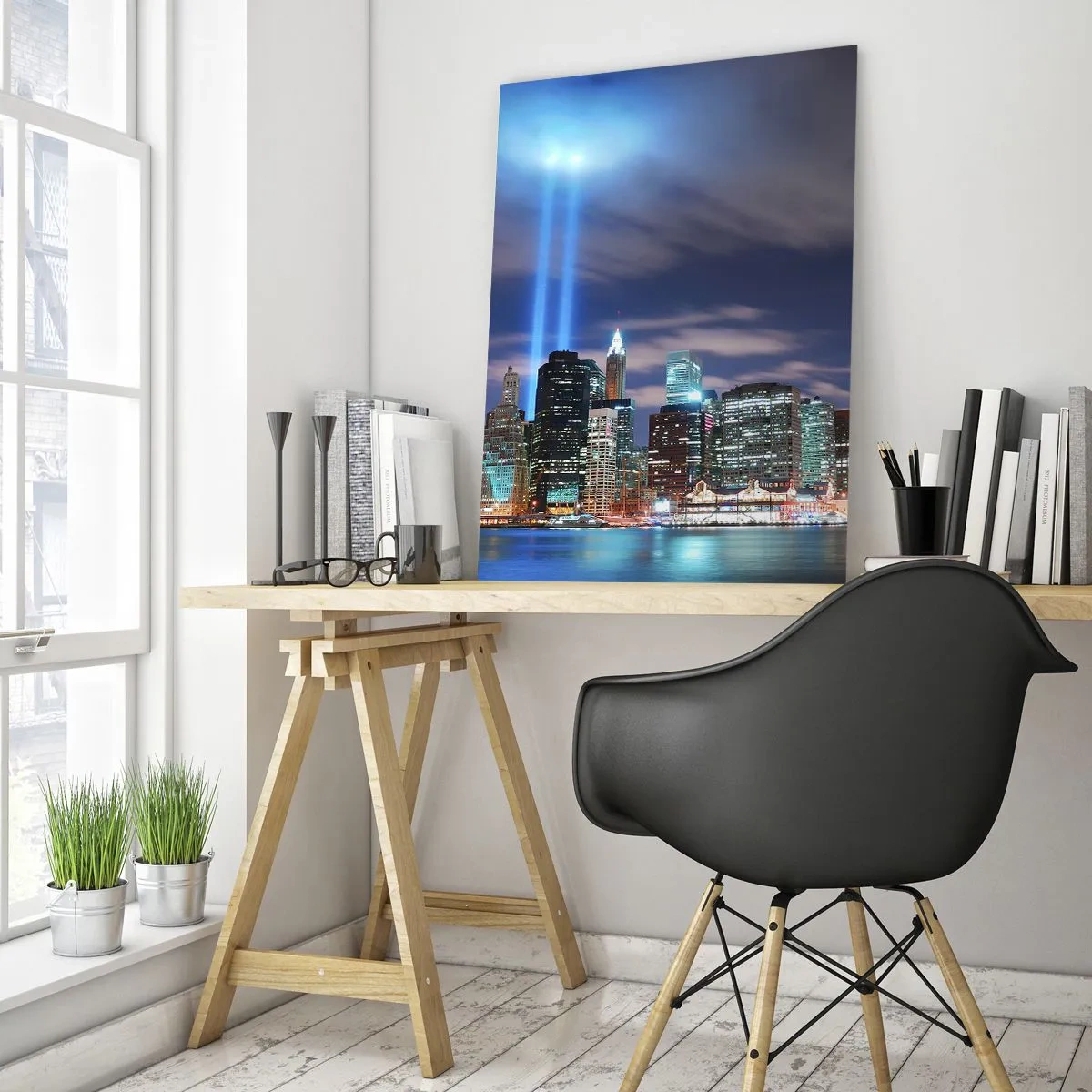 Glass picture - Reaching Sky with Light - 70x100 cm