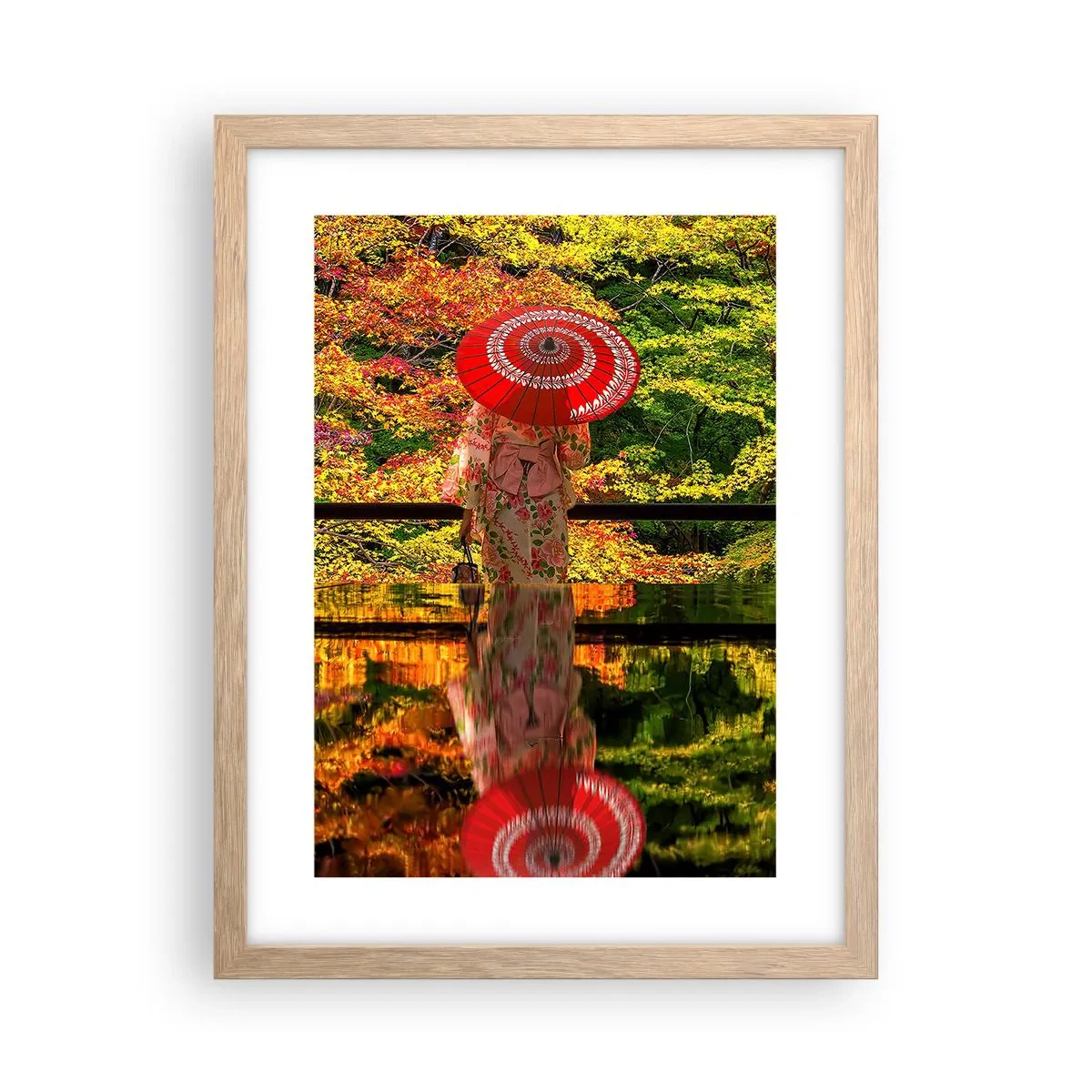 Poster in light oak frame - In a Temple of Nature - 30x40 cm