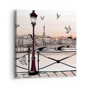 Canvas picture - Over the Roofs of Paris - 30x30 cm