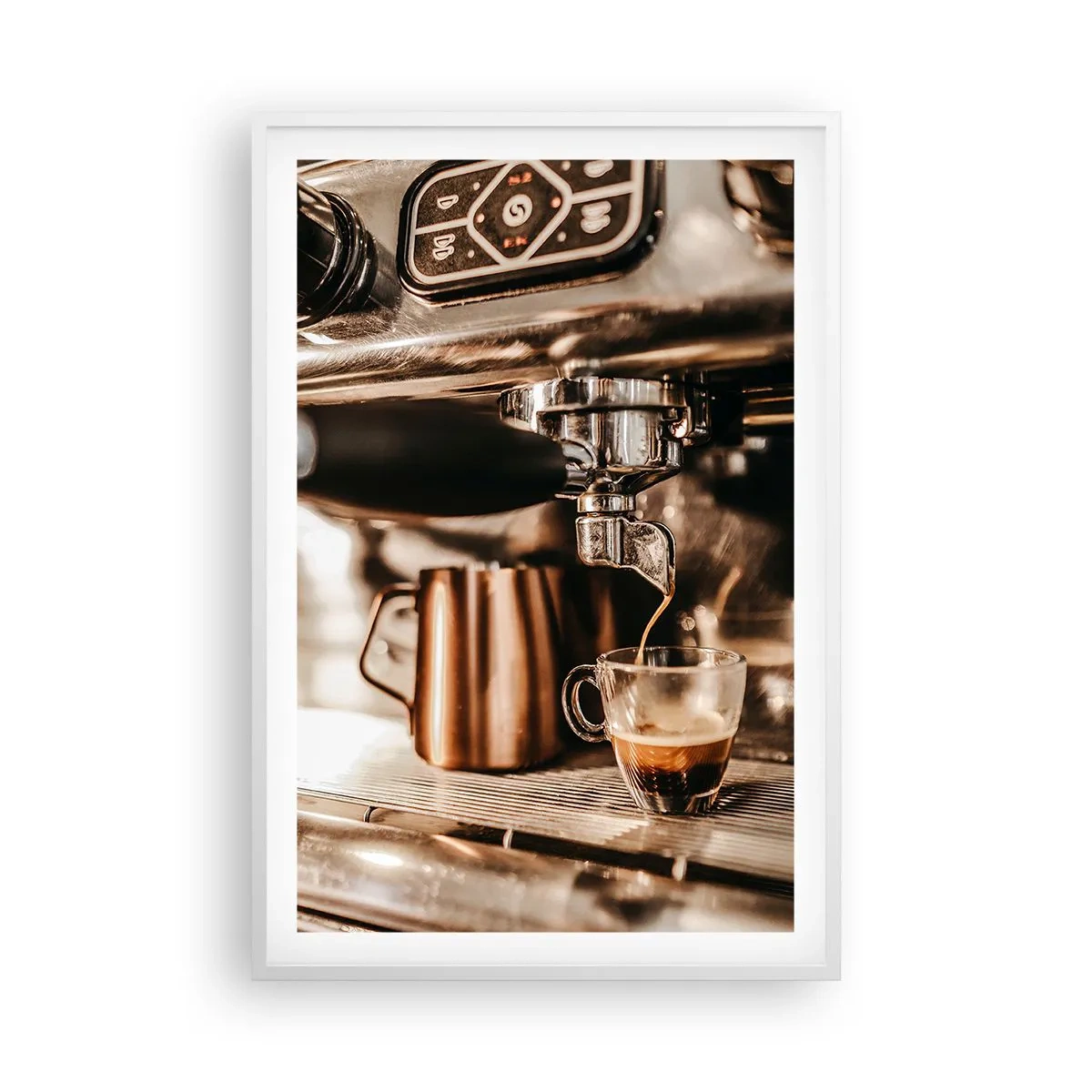 Poster in white frmae - Glow of a Coffee - 61x91 cm
