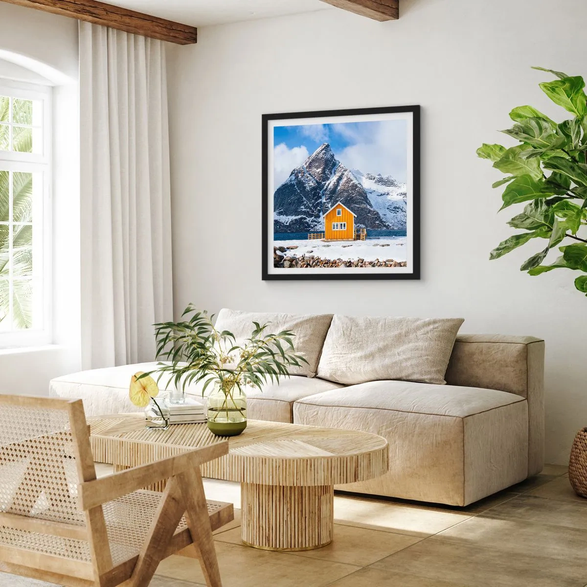 Poster in black frame - Scandinavian Holiday - 30x30 cm