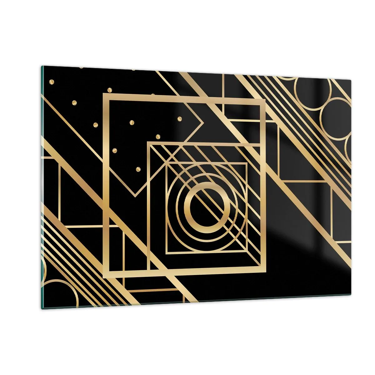 Glass picture - Golden Geometry - 120x80 cm