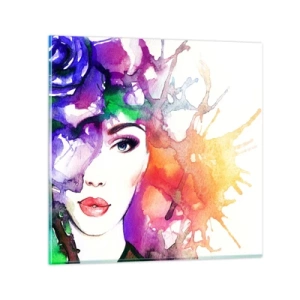 Glass picture - With Head in the Clouds - 30x30 cm