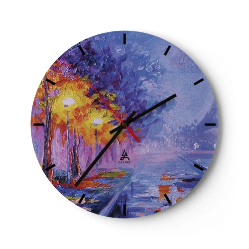 Wall clock - Clock on glass - Dreamed Walk - 40x40 cm