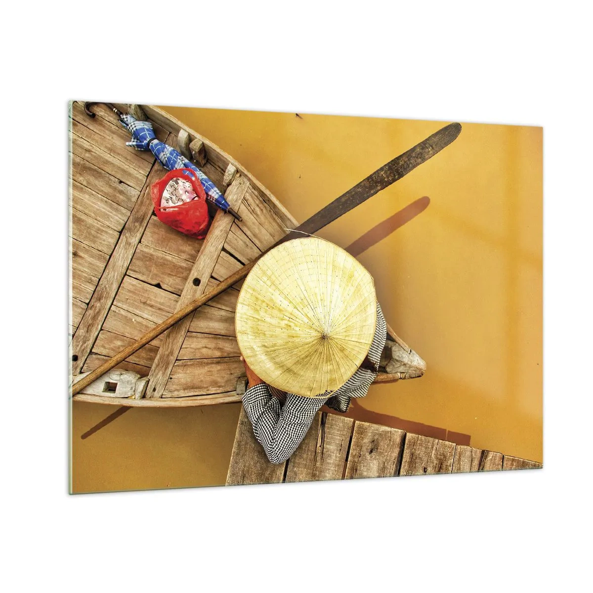 Glass picture - Life on a Yellow River - 100x70 cm