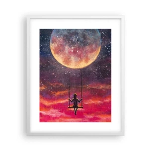 Poster in white frmae - Swinging in the Clouds - 40x50 cm