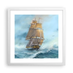 Poster in white frmae - Gliding on the Waves - 40x40 cm