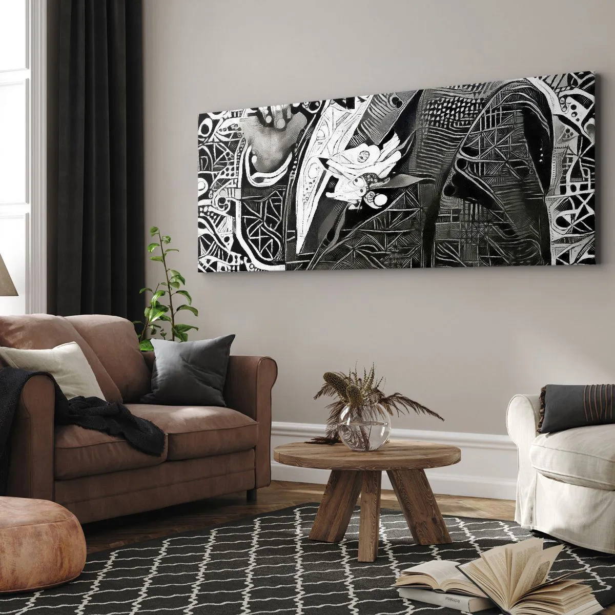 Canvas picture - Elegant in Grey - 140x50 cm