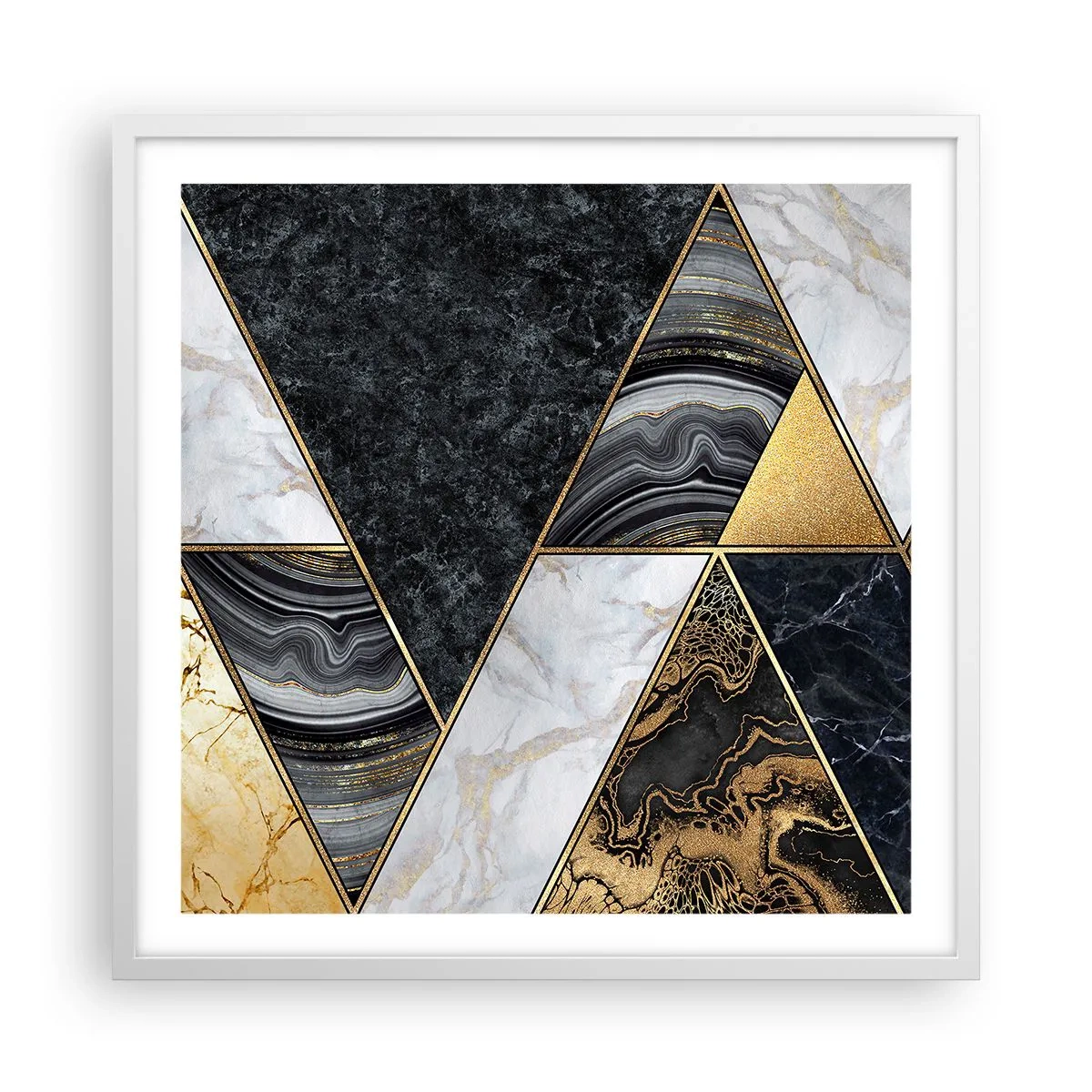 Poster in white frmae - Stone on Stone - 60x60 cm