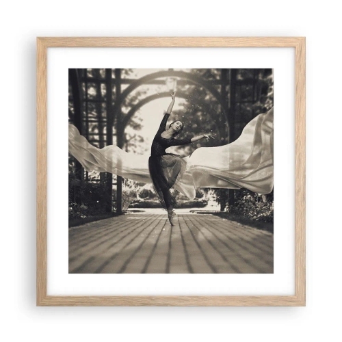 Poster in light oak frame - Dance of the Garden Spirit - 40x40 cm