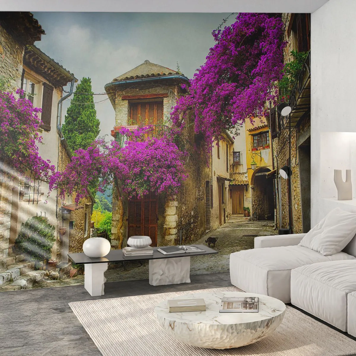 Photo Wallpaper Standard Eco - Under a Flowery Canopy - Landscape, Architecture, City - 400x280 cm