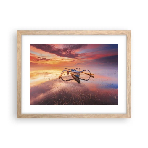 Poster in light oak frame - Tranquility of Tropical Evening - 40x30 cm