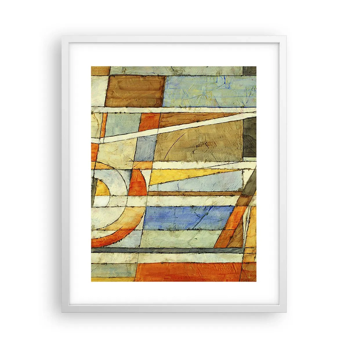 Poster in white frmae - Cubism on a Construction Site - 40x50 cm