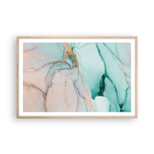 Poster in light oak frame - Dance of Shapes and Colours - 91x61 cm