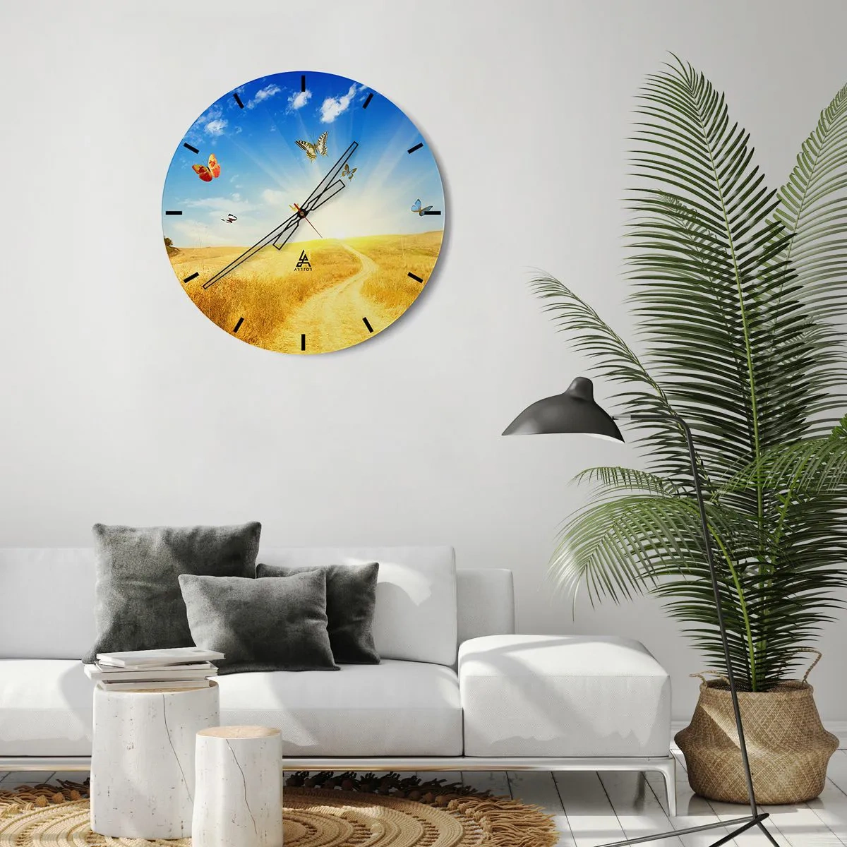 Wall clock - Clock on glass - How Can You Not Love the Summer? - 30x30 cm