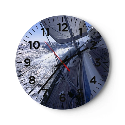 Wall clock - Clock on glass - I Know What Being a Bird Means - 40x40 cm