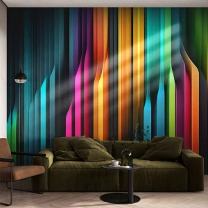 Photo Wallpaper Premium Canvas - Light Organs - Colorful, Lines, Abstraction - 400x280 cm