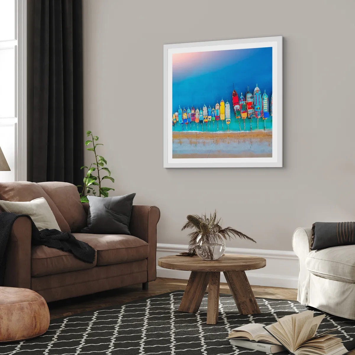 Poster in white frmae - From Bird's Eye View - 60x60 cm