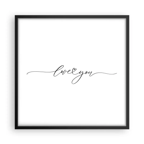 Poster in black frame - Black on White - 50x50 cm