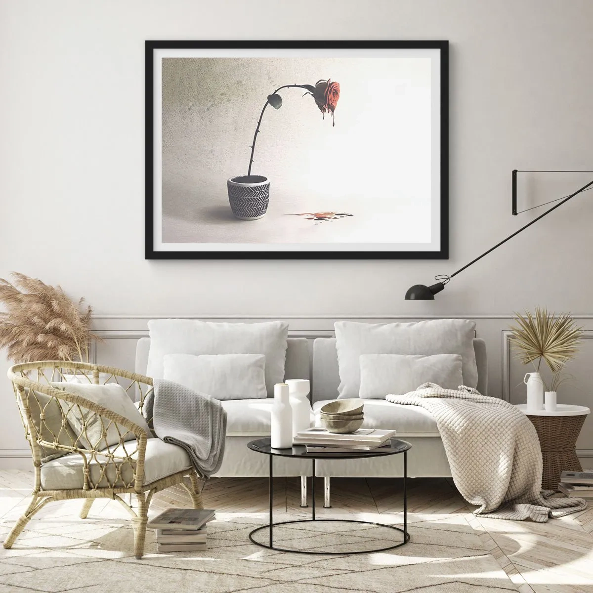 Poster in black frame - Rosa Dolorosa - 100x70 cm