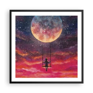 Poster in black frame - Swinging in the Clouds - 60x60 cm