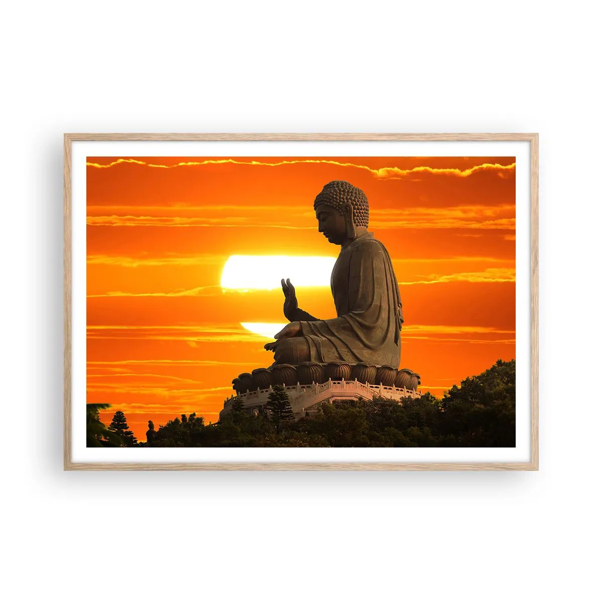 Poster in light oak frame - Facing the World - 100x70 cm