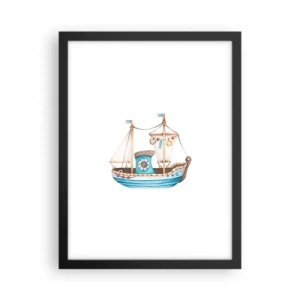 Poster in black frame - Ahoy, Adventure! - 30x40 cm