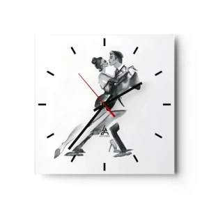 Wall clock - Clock on glass - In One Rhythm - 30x30 cm